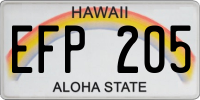 HI license plate EFP205