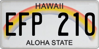 HI license plate EFP210