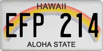 HI license plate EFP214