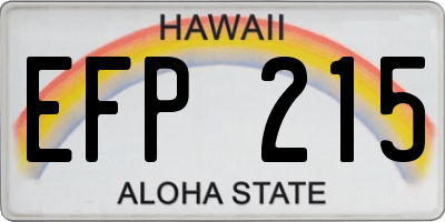 HI license plate EFP215