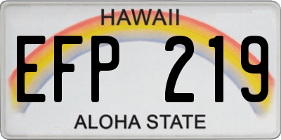 HI license plate EFP219