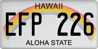 HI license plate EFP226