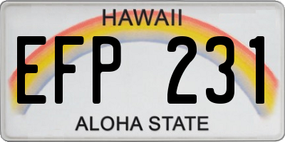 HI license plate EFP231