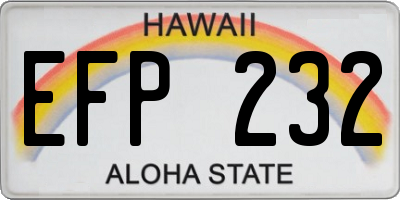 HI license plate EFP232