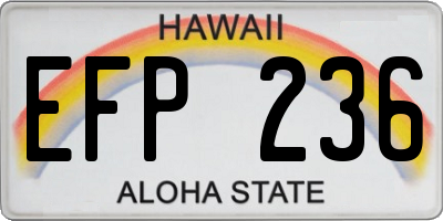HI license plate EFP236