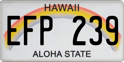 HI license plate EFP239