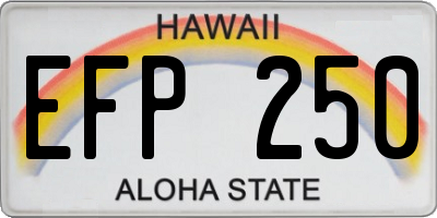 HI license plate EFP250
