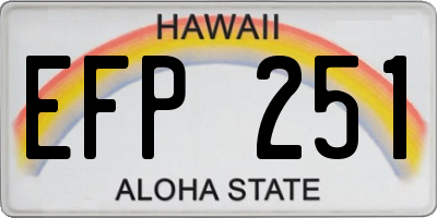 HI license plate EFP251