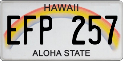 HI license plate EFP257