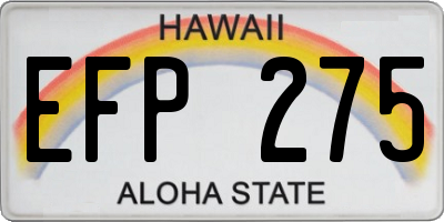 HI license plate EFP275