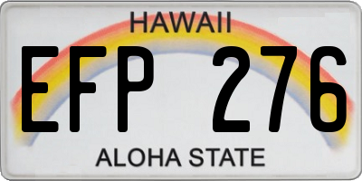HI license plate EFP276