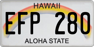 HI license plate EFP280