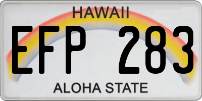 HI license plate EFP283