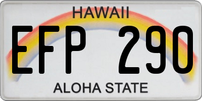 HI license plate EFP290