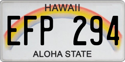 HI license plate EFP294