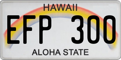 HI license plate EFP300