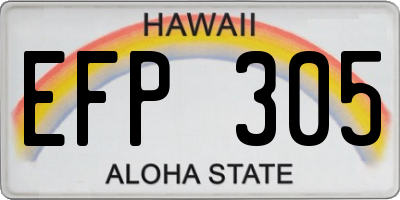 HI license plate EFP305