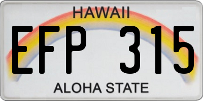 HI license plate EFP315