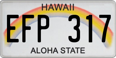 HI license plate EFP317