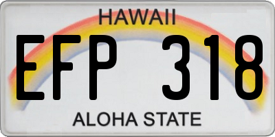 HI license plate EFP318