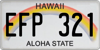 HI license plate EFP321