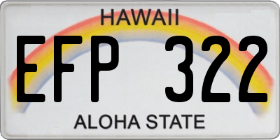 HI license plate EFP322