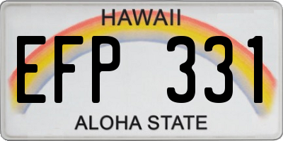 HI license plate EFP331