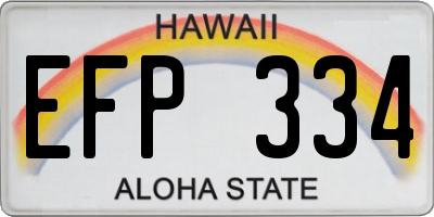 HI license plate EFP334