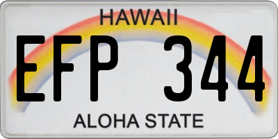 HI license plate EFP344