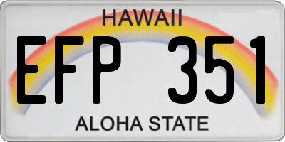 HI license plate EFP351