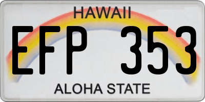 HI license plate EFP353