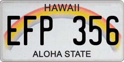 HI license plate EFP356