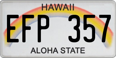 HI license plate EFP357
