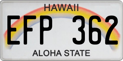 HI license plate EFP362
