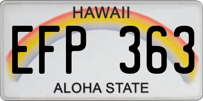 HI license plate EFP363