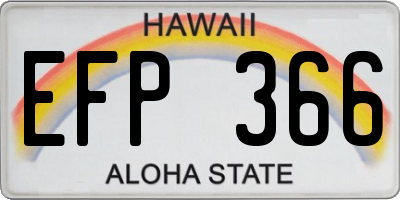 HI license plate EFP366