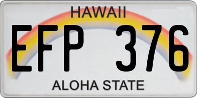 HI license plate EFP376
