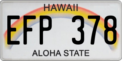 HI license plate EFP378