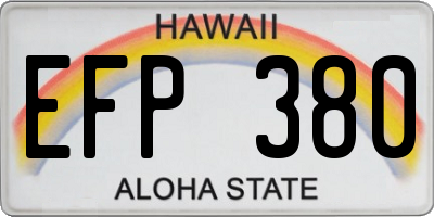 HI license plate EFP380