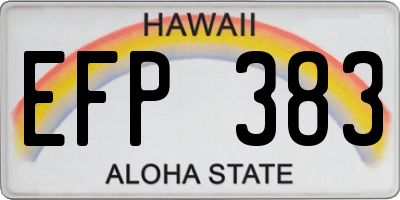 HI license plate EFP383