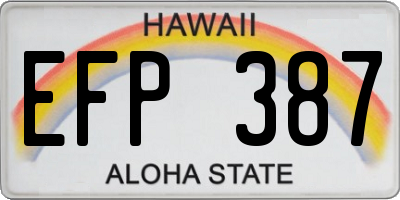 HI license plate EFP387