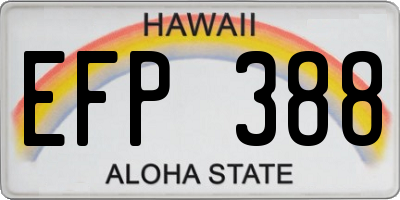 HI license plate EFP388