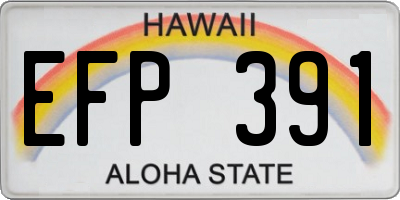 HI license plate EFP391