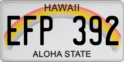 HI license plate EFP392