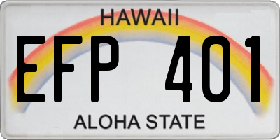 HI license plate EFP401