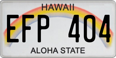 HI license plate EFP404