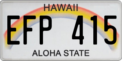 HI license plate EFP415