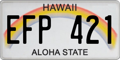 HI license plate EFP421