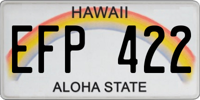 HI license plate EFP422