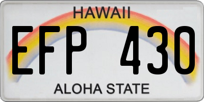 HI license plate EFP430